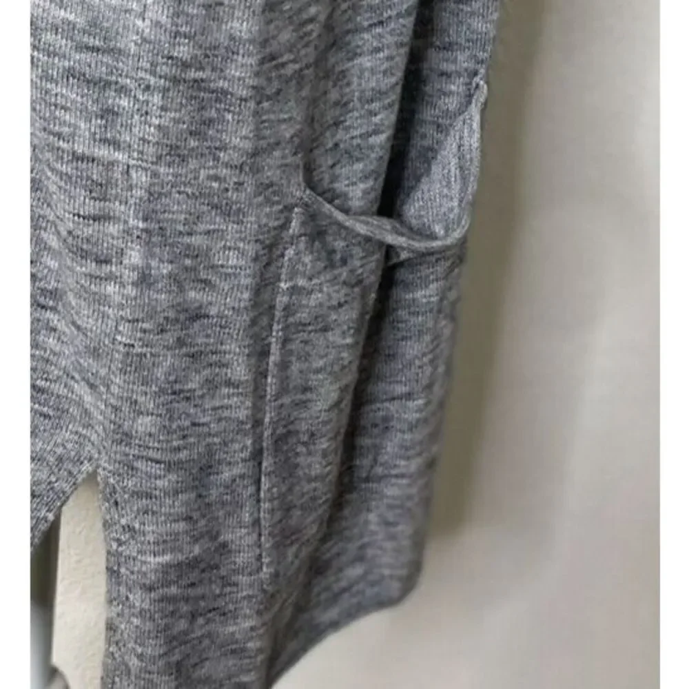 Pure J. Jill Long Open Front Cardigan Sweater Gray Size L Cotton Blend Oversized
